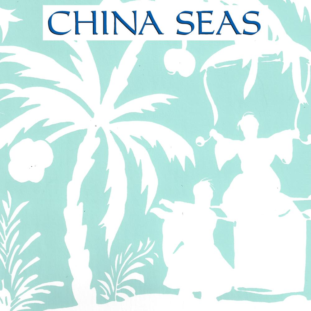 Lyford Background Light Turquoise Almost White Screen Printed Wallpaper | China Seas