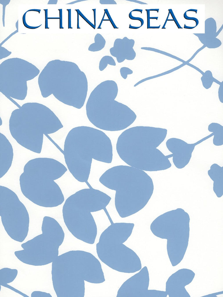 Lysette French Blue on White Screen Printed Wallpaper | China Seas