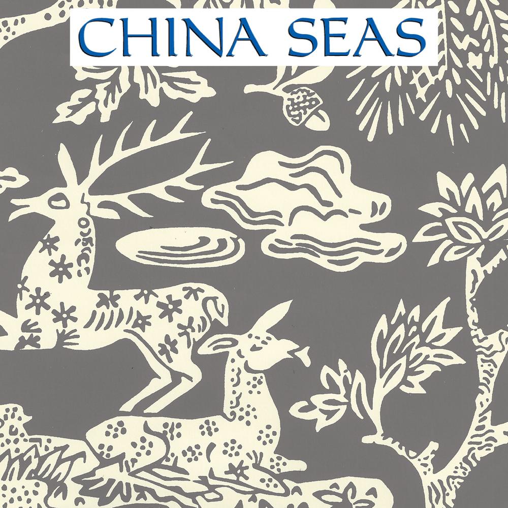 Magic Garden Reverse Gray on Off White Screen Printed Wallpaper | China Seas