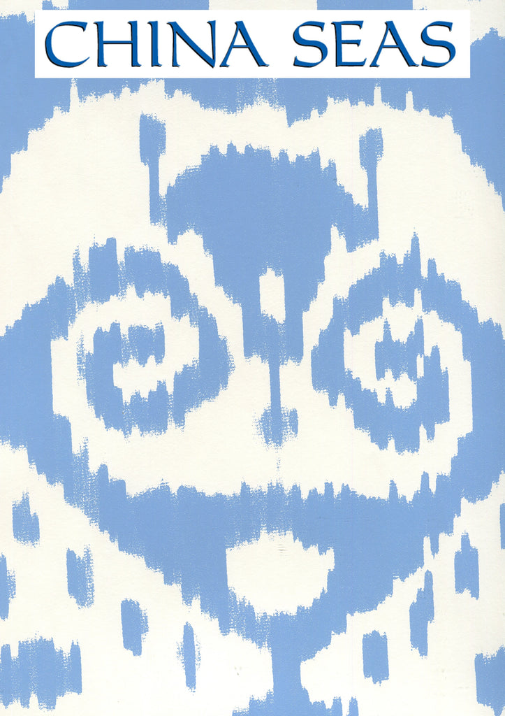 Malaya New_Blue_on_almost_white Screen Printed Wallpaper | China Seas