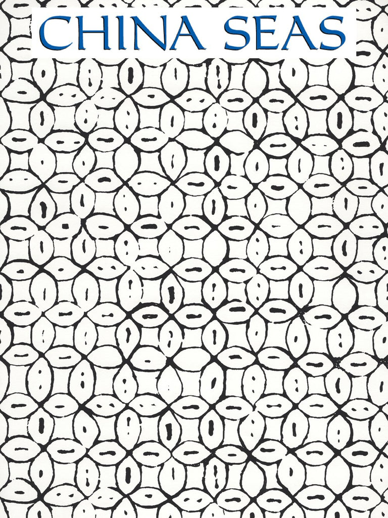 Melong Batik Black on White Screen Printed Wallpaper | China Seas
