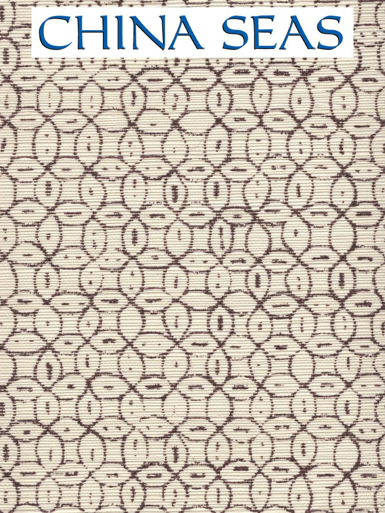 Melong Batik Brown on Cream Grasscloth Screen Printed Wallpaper | China Seas