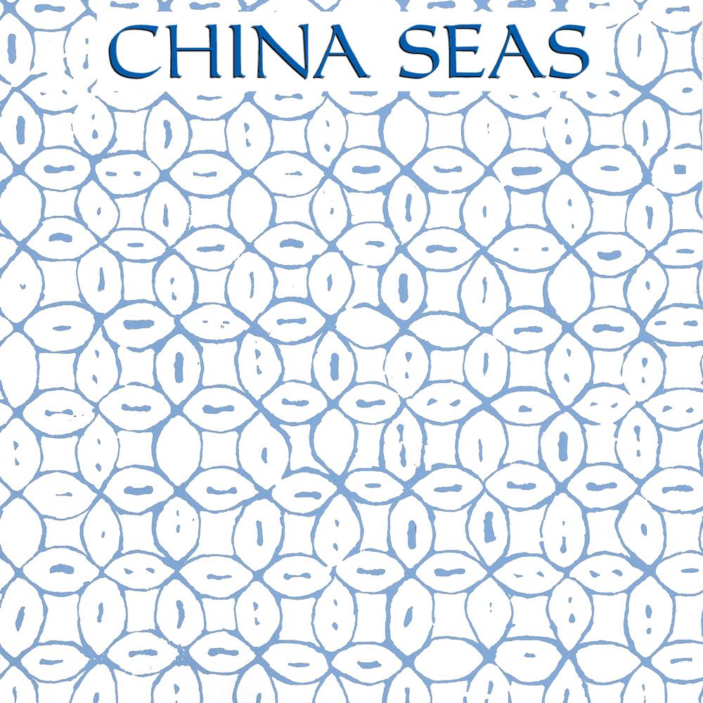 Melong Batik French Blue on Almost White Screen Printed Wallpaper | China Seas