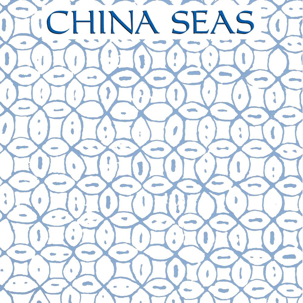 Melong Batik French Blue on White Screen Printed Wallpaper | China Seas