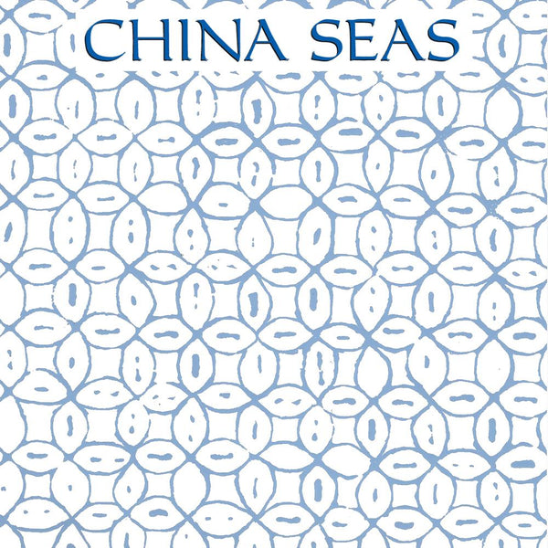 Melong Batik French Blue on White Screen Printed Wallpaper | China Seas