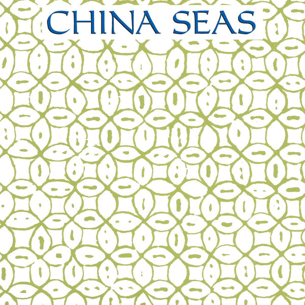 Melong Batik Jungle Green on White Screen Printed Wallpaper | China Seas