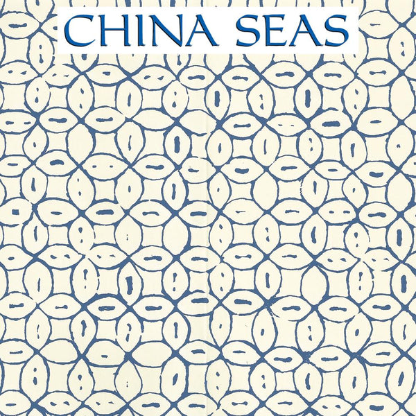 Melong Batik Navy on Off White Screen Printed Wallpaper | China Seas