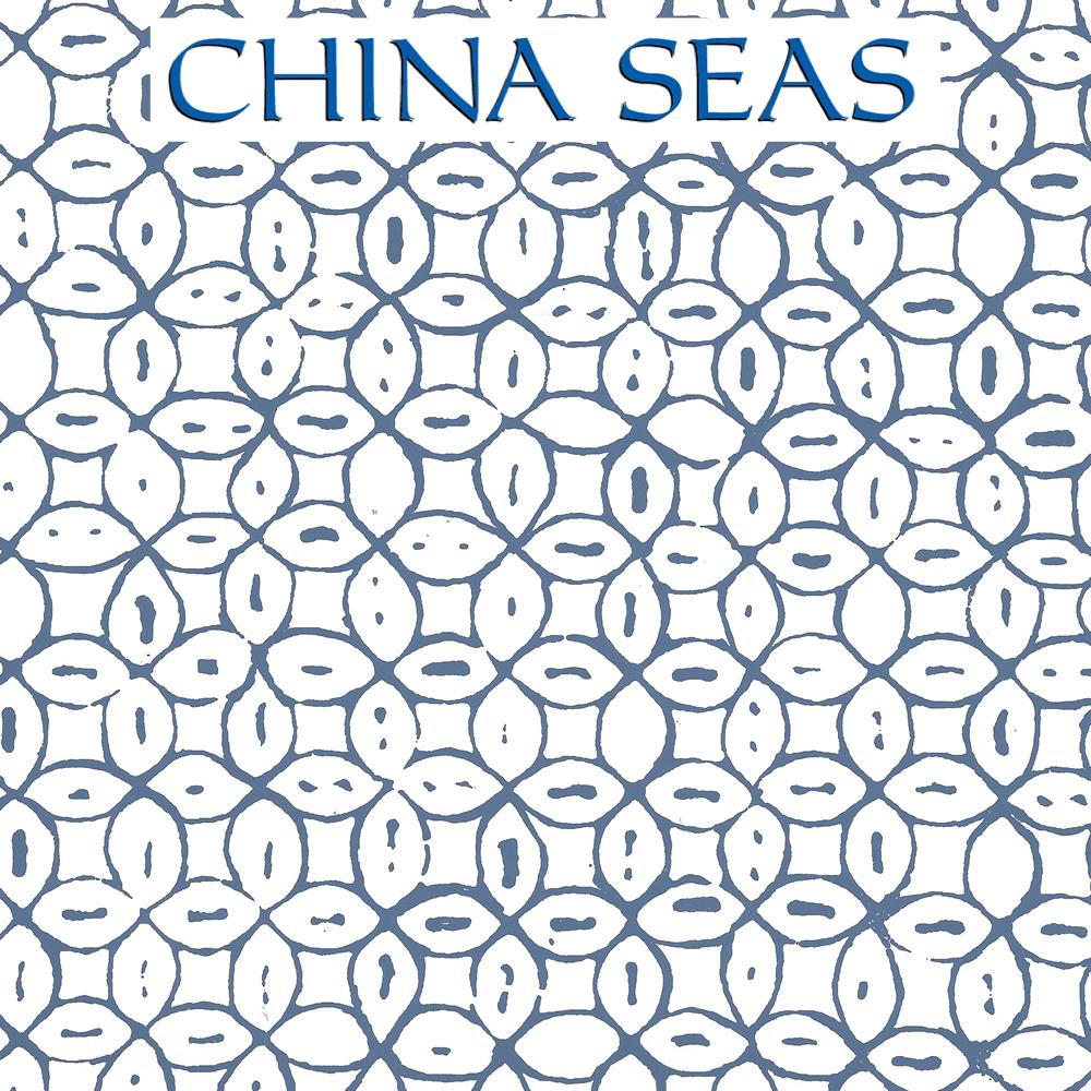 Melong Batik Navy on White Screen Printed Wallpaper | China Seas