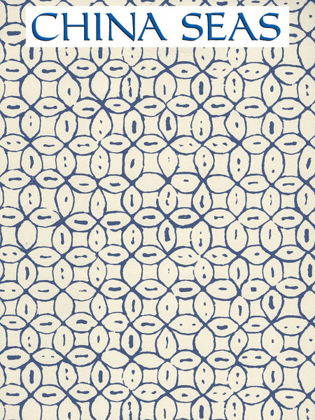 Melong Batik New Navy on Off White Screen Printed Wallpaper | China Seas