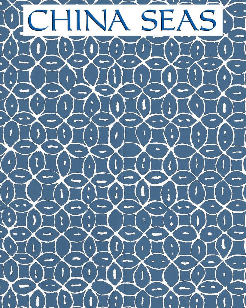 Melong Batik Reverse Navy on White Screen Printed Wallpaper | China Seas