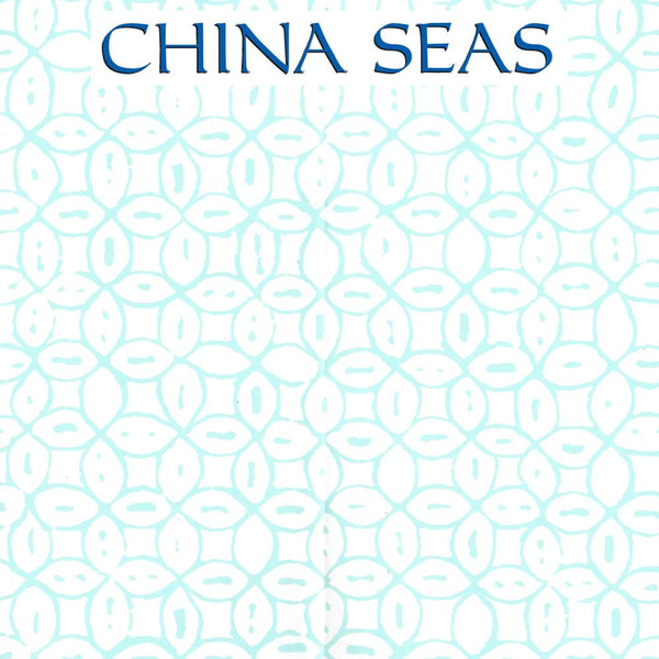 Melong Batik Turquoise on White Screen Printed Wallpaper | China Seas