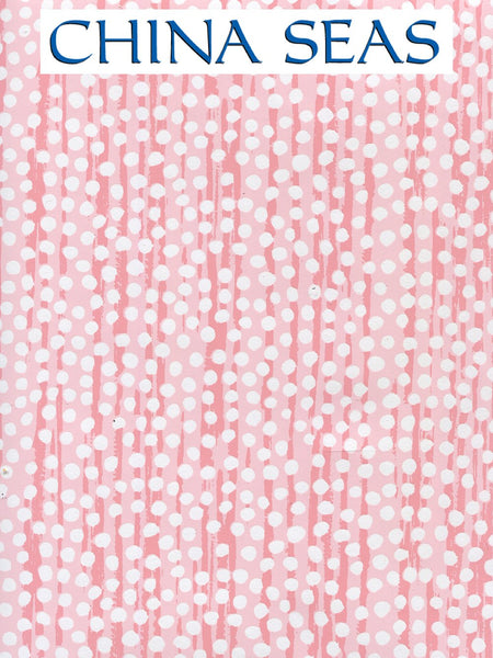 Mojave Pink on White Patent Vinyl Screen Printed Wallpaper | China Seas