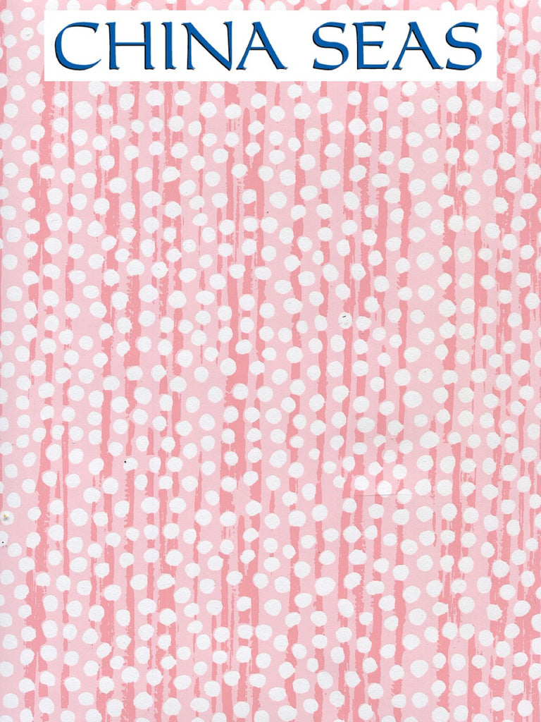 Mojave Pink on White Patent Vinyl Screen Printed Wallpaper | China Seas