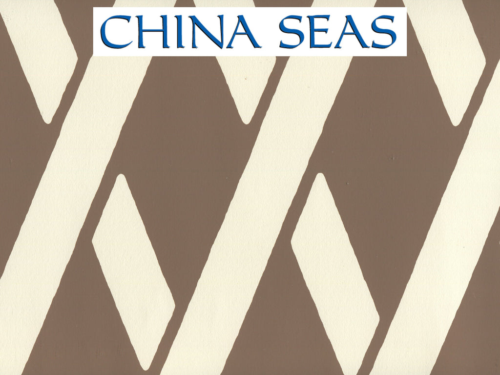 Montecito_Bamboo Cognac_on_Off_White_CP Screen Printed Wallpaper | China Seas