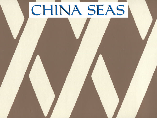 Montecito_Bamboo Cognac_on_Off_White_CP Screen Printed Wallpaper | China Seas