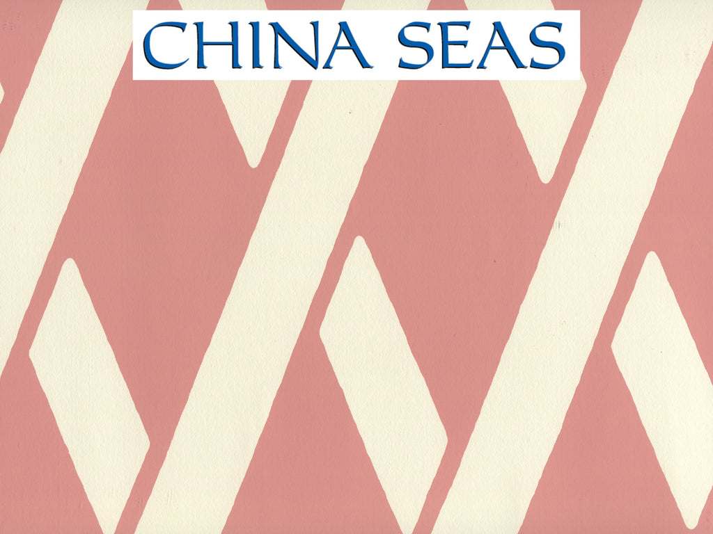 Montecito_Bamboo Soft_Pink_on_Off_White_CP Screen Printed Wallpaper | China Seas