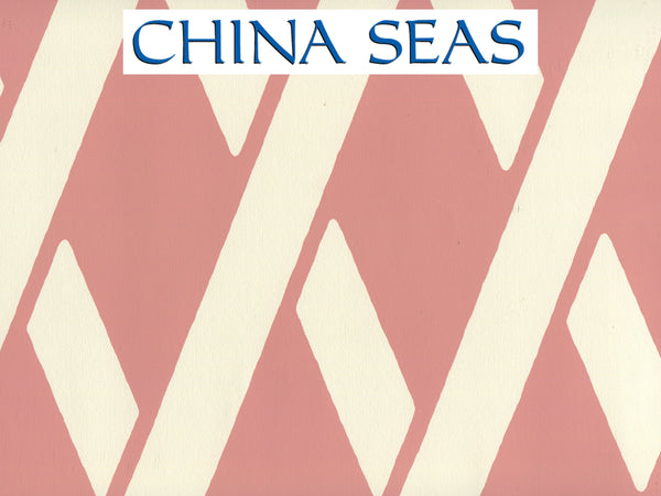 Montecito_Bamboo Soft_Pink_on_Off_White_CP Screen Printed Wallpaper | China Seas