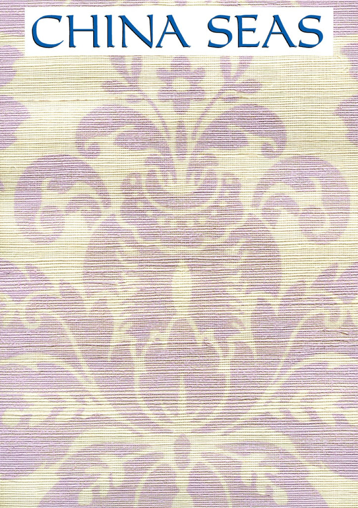Monty on Cream Grasscloth Lavender on Cream Grasscloth  Screen Printed Wallpaper | China Seas