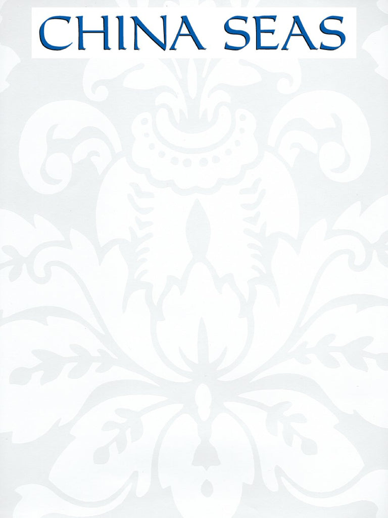 Monty White on White Patent Screen Printed Wallpaper | China Seas