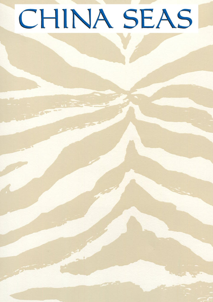 Nairobi Beige on Almost White Screen Printed Wallpaper | China Seas