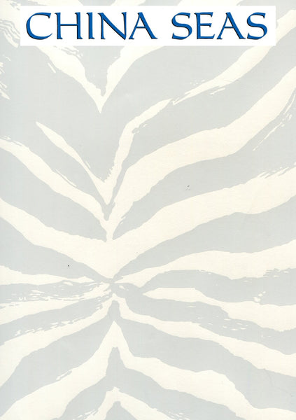 Nairobi Pale Gray on Almost White Screen Printed Wallpaper | China Seas