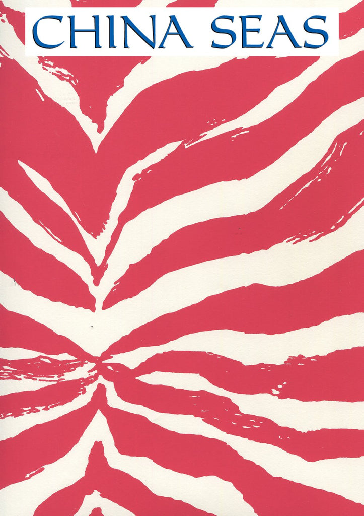 Nairobi Red on Almost White Screen Printed Wallpaper | China Seas