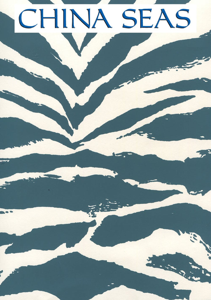 Nairobi Teal on Almost White Screen Printed Wallpaper | China Seas