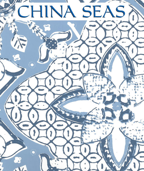 New Batik French Blue Navy on White Screen Printed Wallpaper | China Seas
