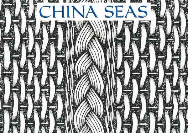 Newport Rattan Black Gray on White Paper Screen Printed Wallpaper | China Seas