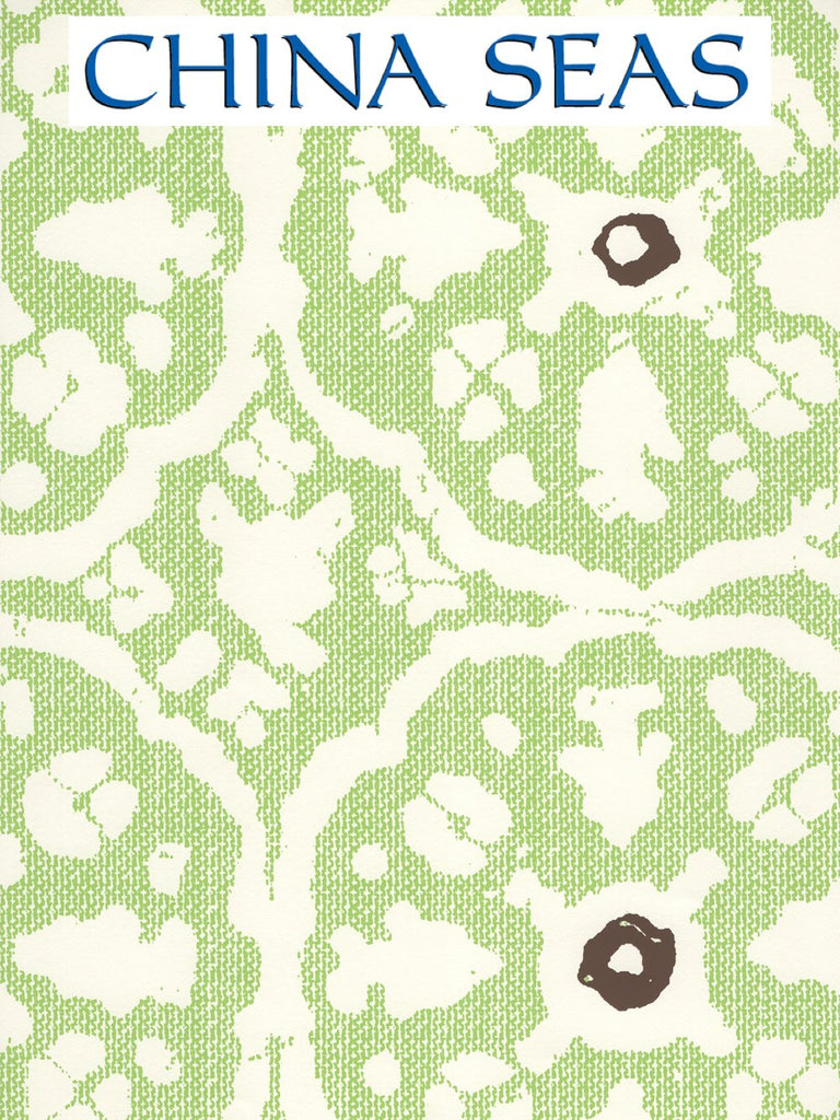 Nitik Grande Jungle Green Brown on Almost White Sample Wallpaper