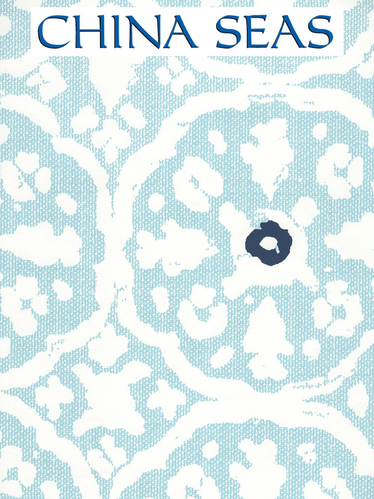 Nitik Grande Sky Navy on White Screen Printed Wallpaper | China Seas