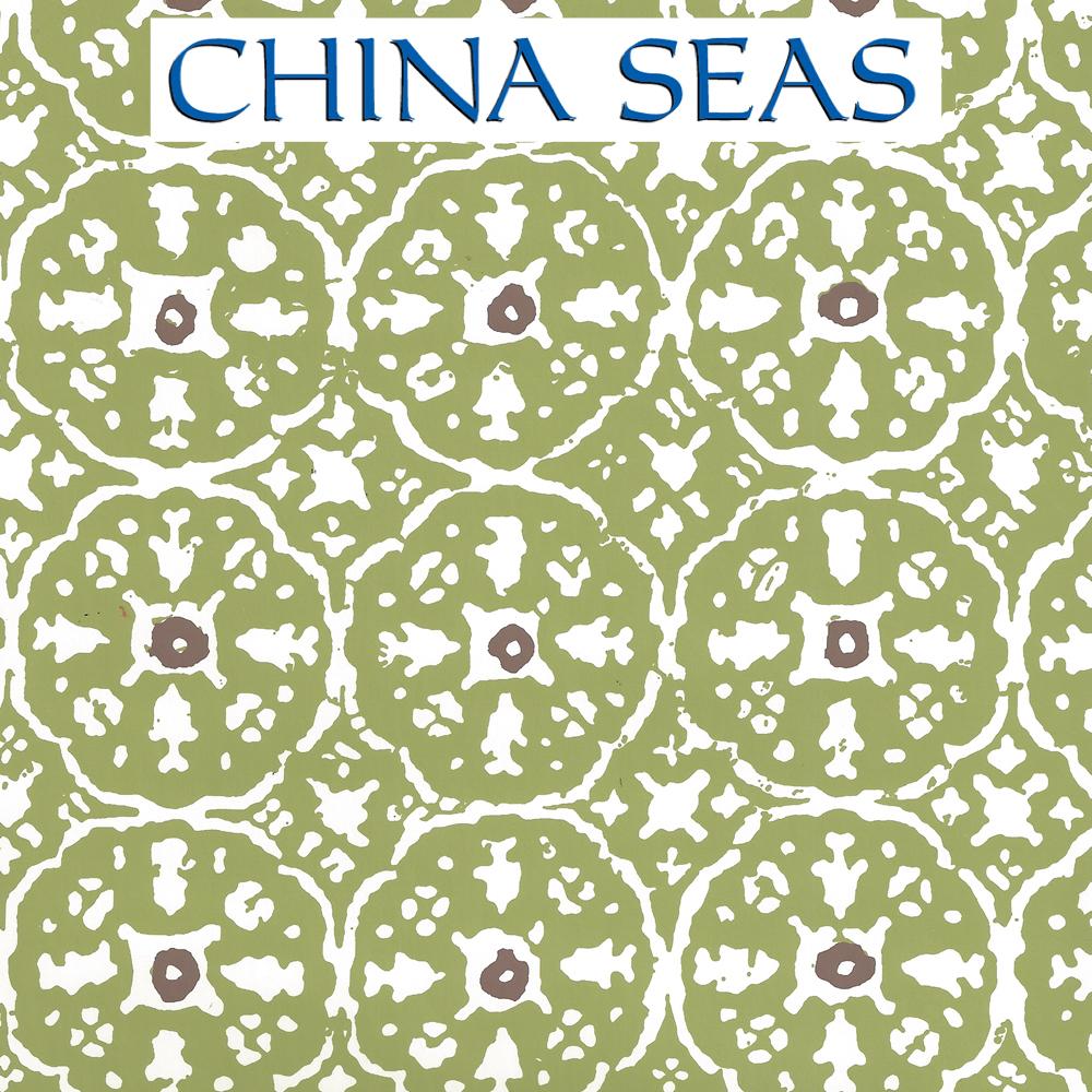 Nitik II Jungle Green Brown Almost White Screen Printed Wallpaper | China Seas