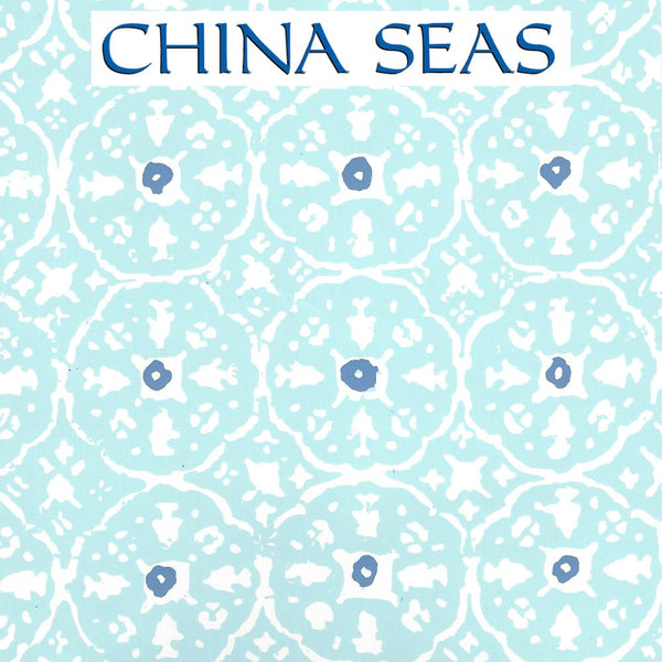 Nitik II New Blue Blue on Almost White Screen Printed Wallpaper | China Seas