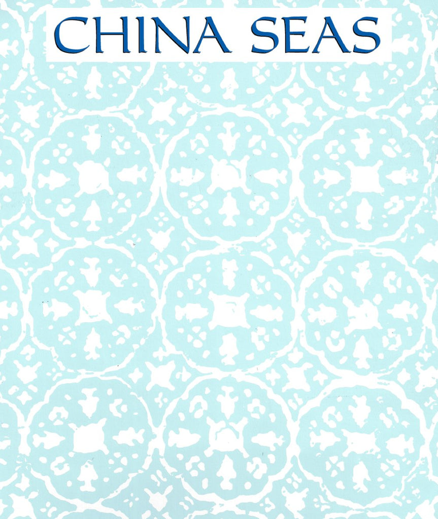 Nitik II New Blue No Dots on White Screen Printed Wallpaper | China Seas