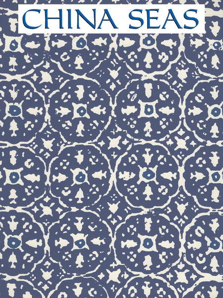 Nitik II New Navy No Dot Screen Printed Wallpaper | China Seas