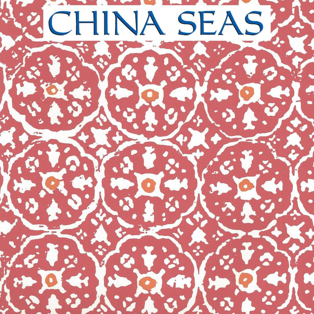 Nitik II New Shrimp Orange Almost White Screen Printed Wallpaper | China Seas