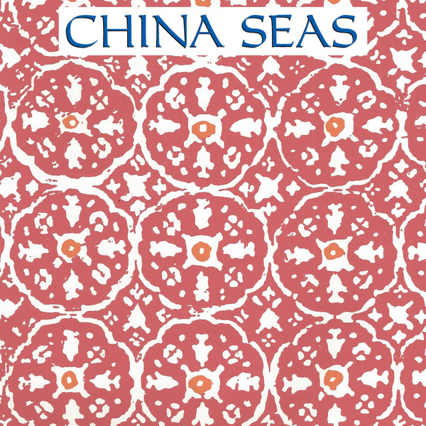 Nitik II New Shrimp Orange Almost White Screen Printed Wallpaper | China Seas