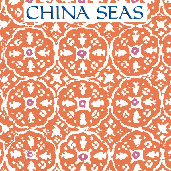 Nitik II Orange Magenta Almost White Screen Printed Wallpaper | China Seas