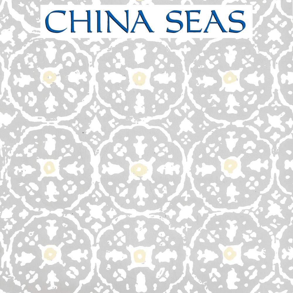 Nitik II Polar Gray Cream on White Screen Printed Wallpaper | China Seas