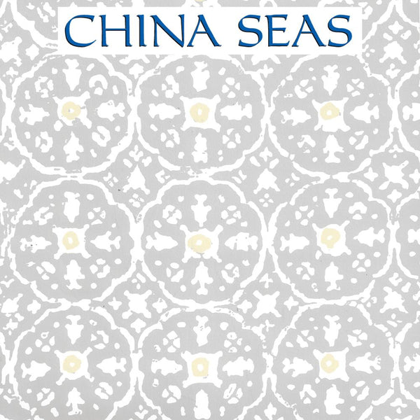 Nitik II Polar Gray Cream on White Screen Printed Wallpaper | China Seas