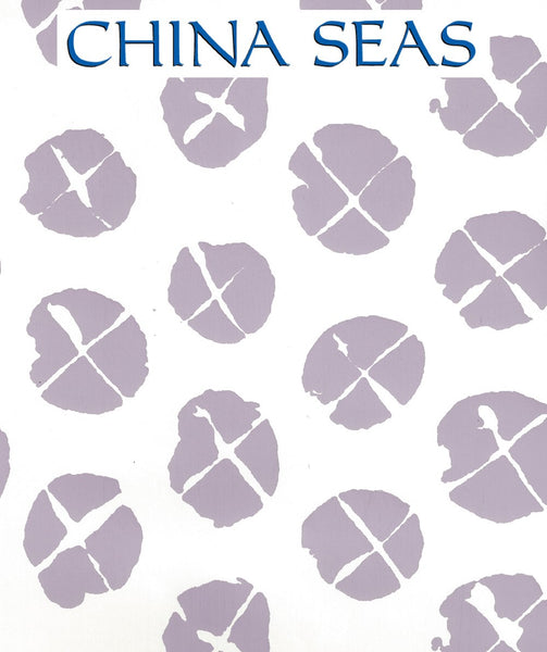 Obi II Lavender on Almost White Screen Printed Wallpaper | China Seas