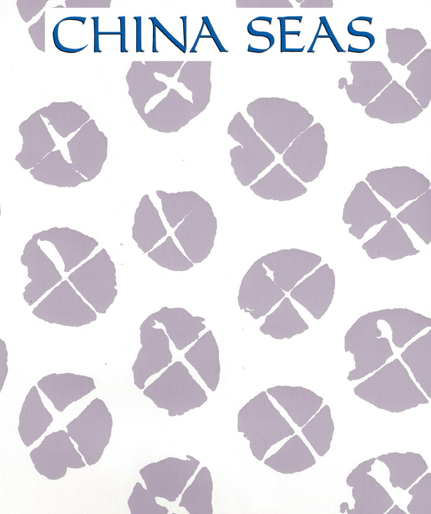 Obi II Lavender on Almost White Screen Printed Wallpaper | China Seas