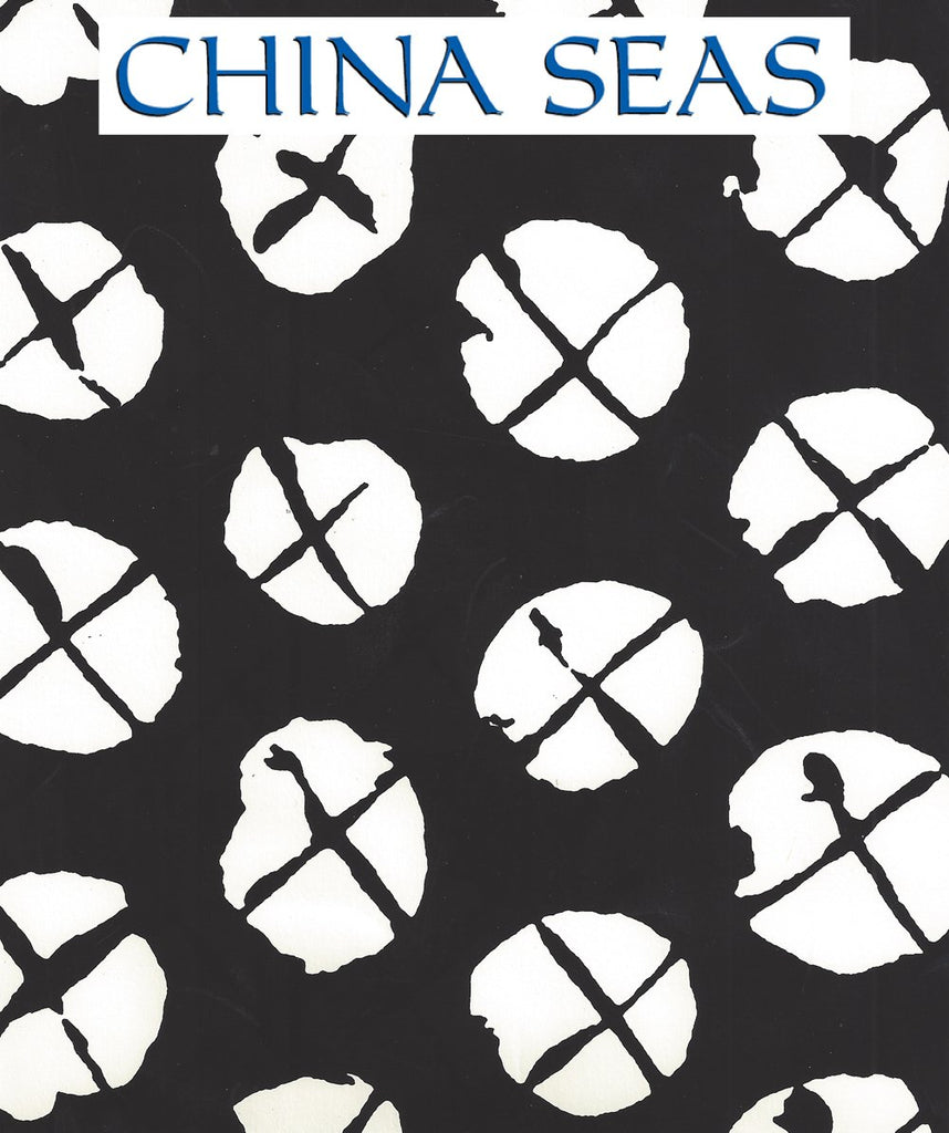 Obi II Reverse Black on Almost White Screen Printed Wallpaper | China Seas