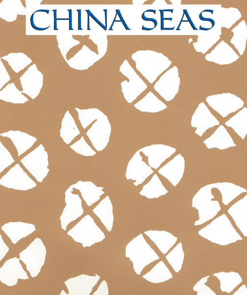 Obi II Reverse Camel on Almost White Screen Printed Wallpaper | China Seas