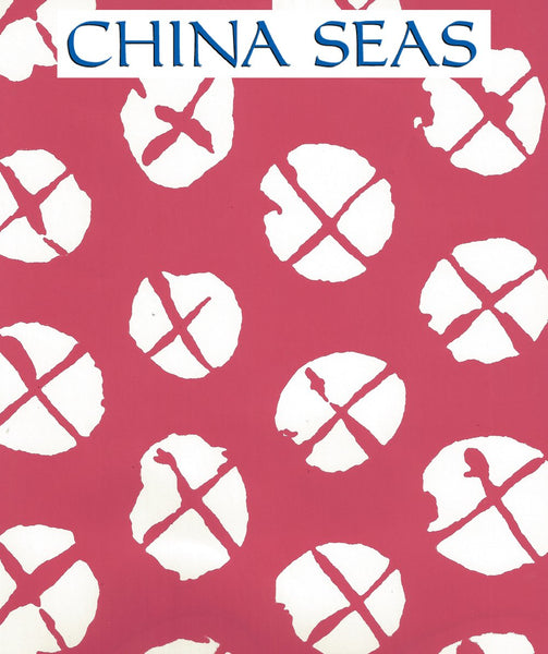 Obi II Reverse Magenta on Almost White Screen Printed Wallpaper | China Seas