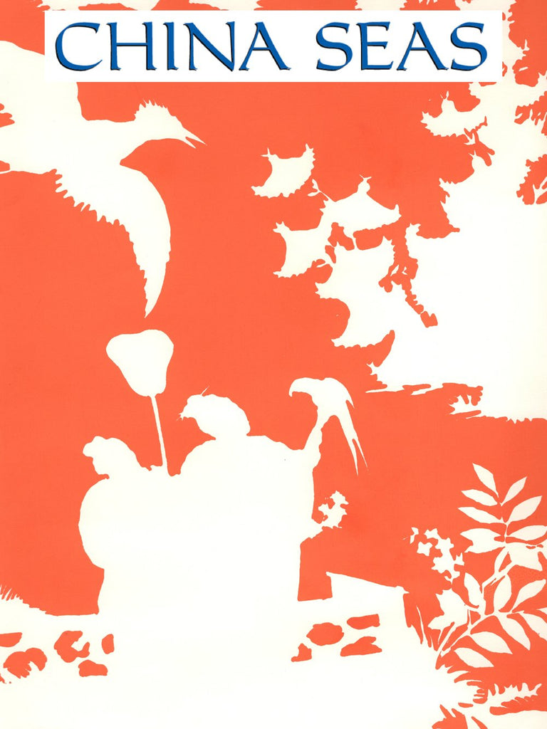 Paradise Background Orange on Almost White Screen Printed Wallpaper | China Seas