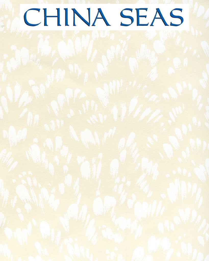 Passy White on Off White Screen Printed Wallpaper | China Seas