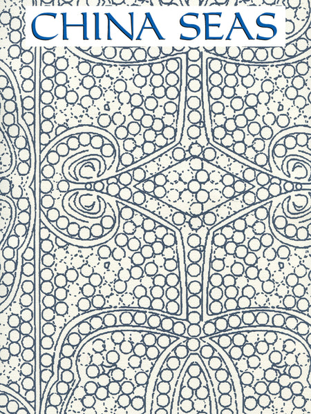 Persia Navy_on_Almost_White Screen Printed Wallpaper | China Seas