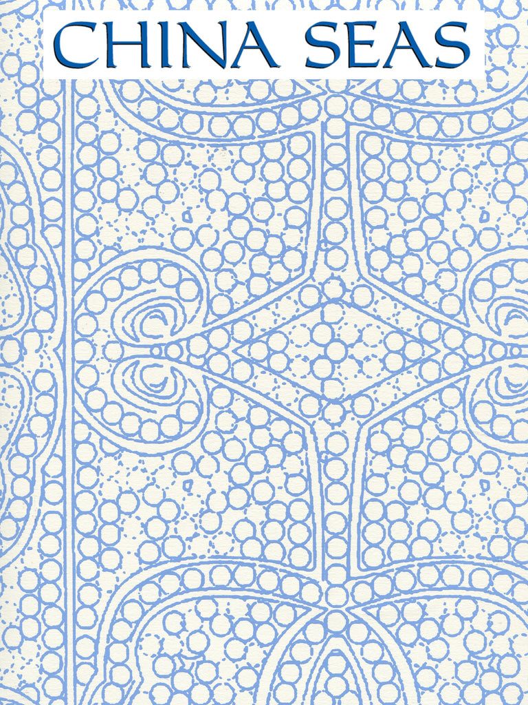 Persia New_Blue_on_Almost_White Screen Printed Wallpaper | China Seas