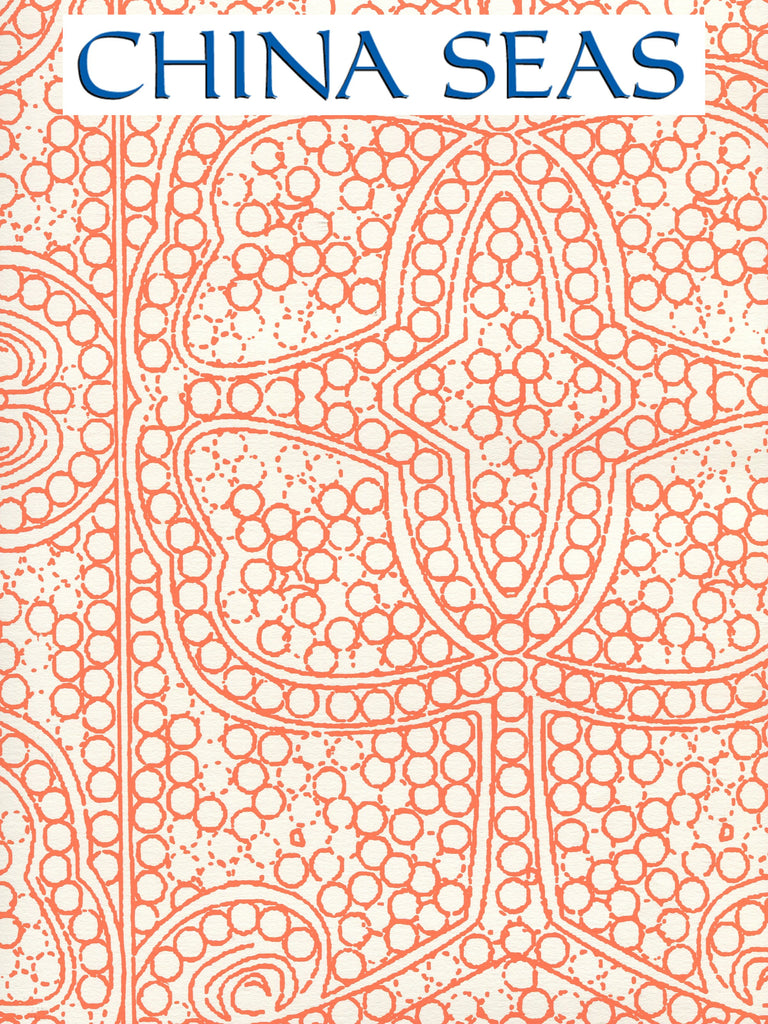 Persia Orange_on_Almost_White Screen Printed Wallpaper | China Seas